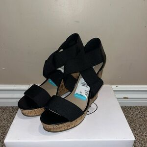 Black Wedge Sandals